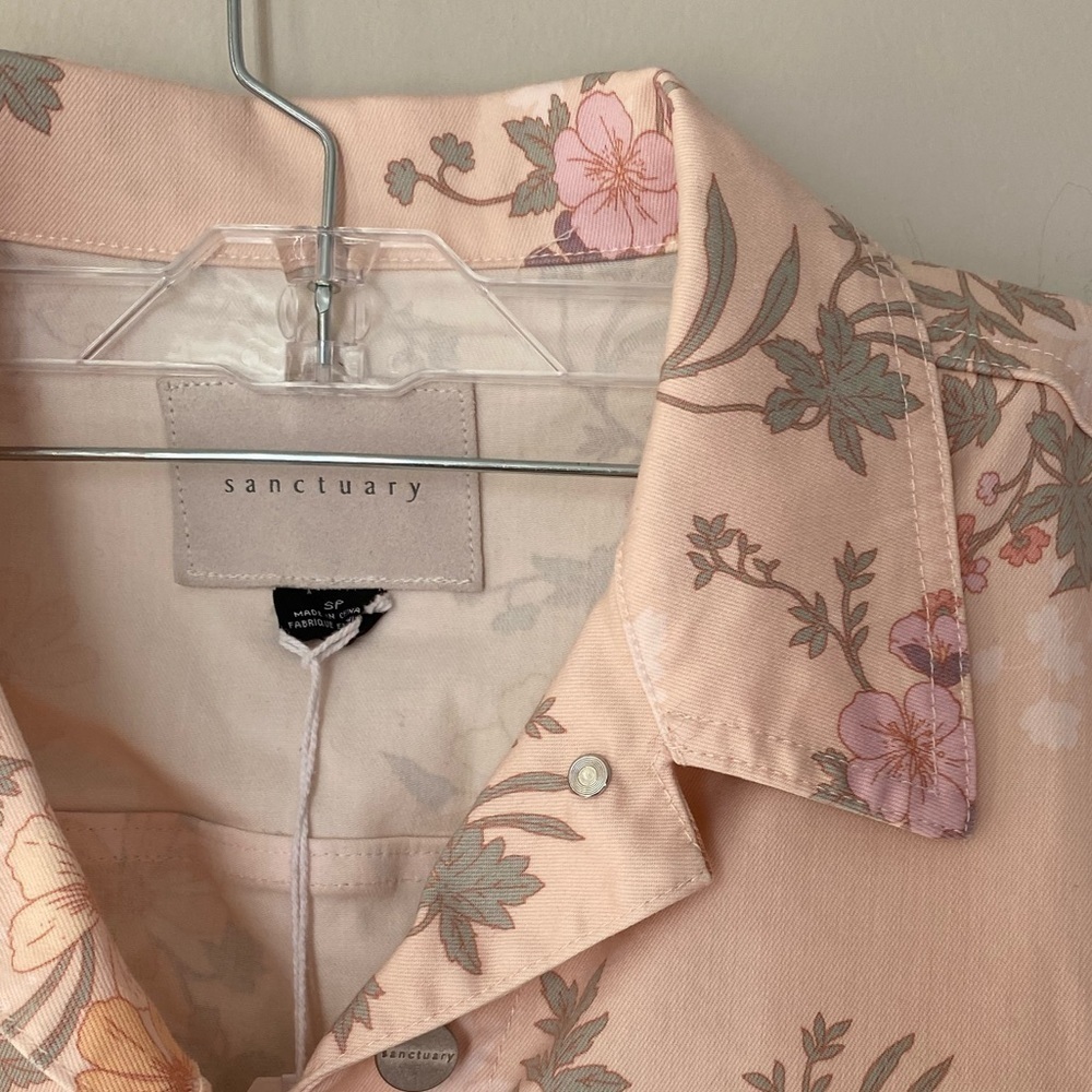 Sanctuary‎ Cropped Floral Denim Jacket Swifty - Picture 6 of 8